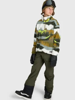 Footraily-Cargo Boys Snow Pants | Deep Green
