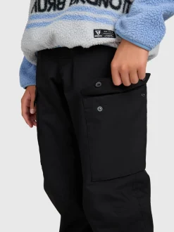 Footraily-Cargo Boys Snow Pants | Black