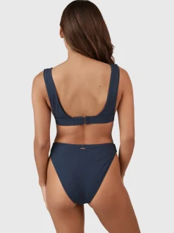 Forte-Rib Dames Bikini Bralette Top | Indigo Blue