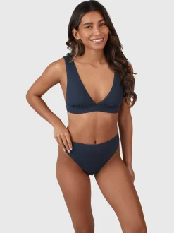 Forte-Rib Dames Bikini Bralette Top | Indigo Blue