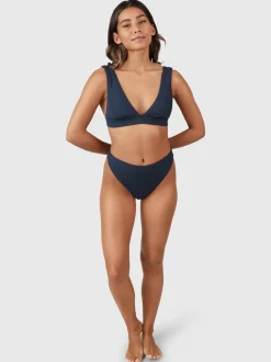 Forte-Rib Dames Bikini Bralette Top | Indigo Blue