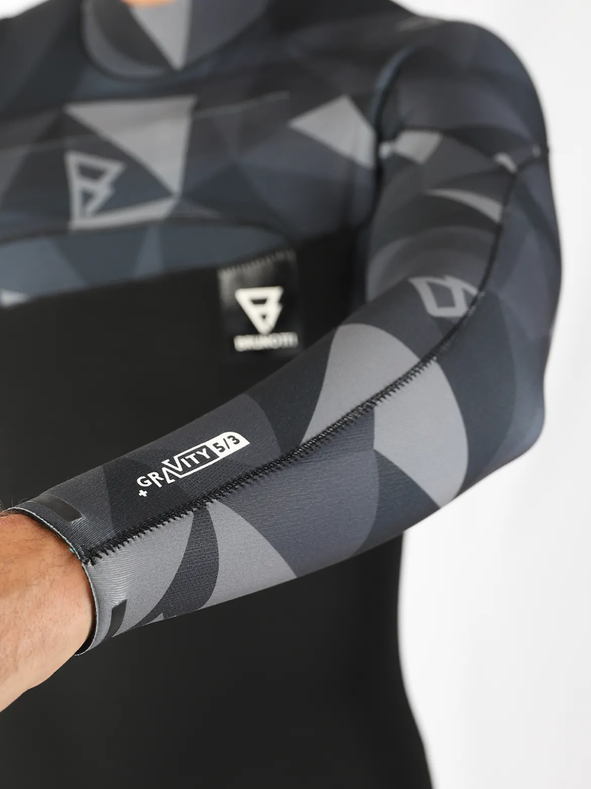 Gravity Fullsuit 5/3mm Heren Wetsuit | Zwart + Grijs