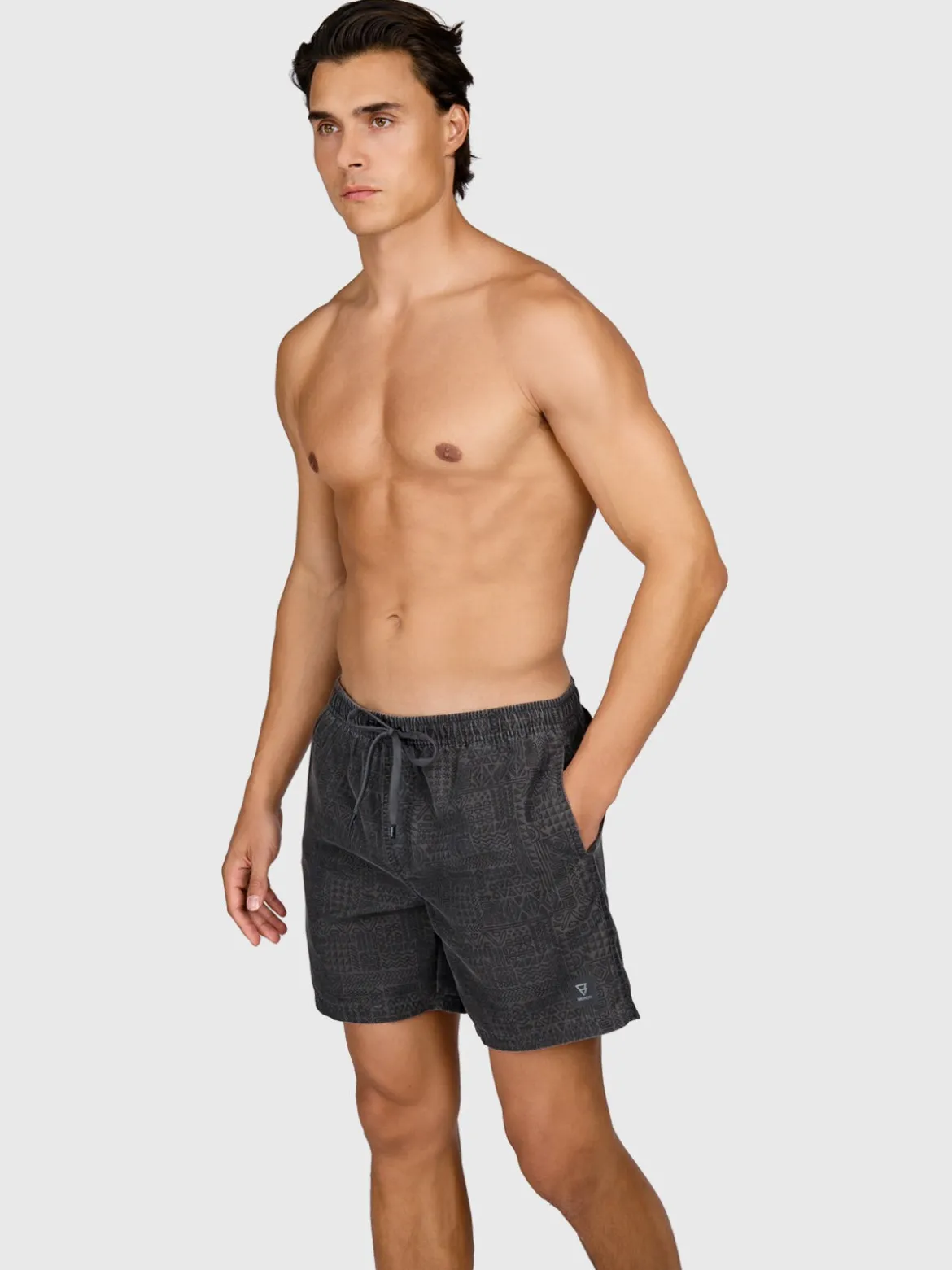 Helios-Print Heren Swim Shorts | Zwart