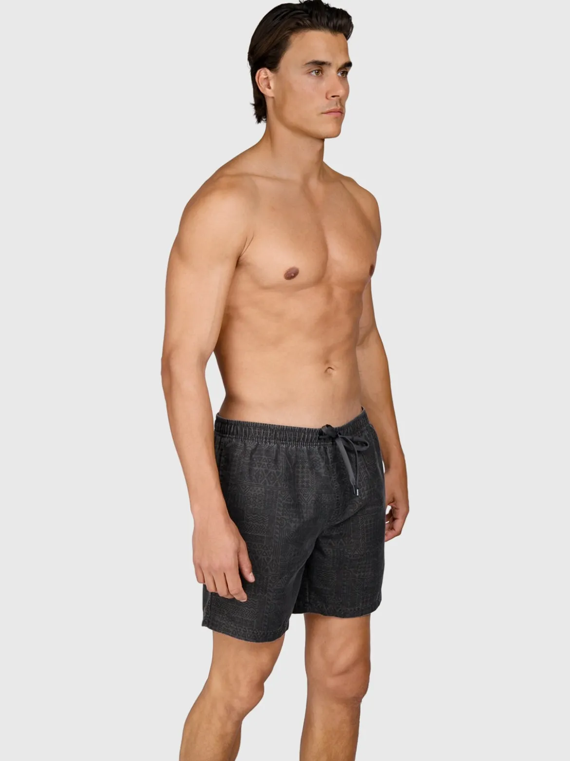 Helios-Print Heren Swim Shorts | Zwart