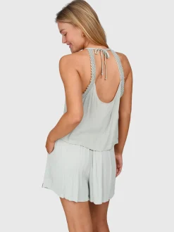 Hellenah Dames Top | Aqua Grey