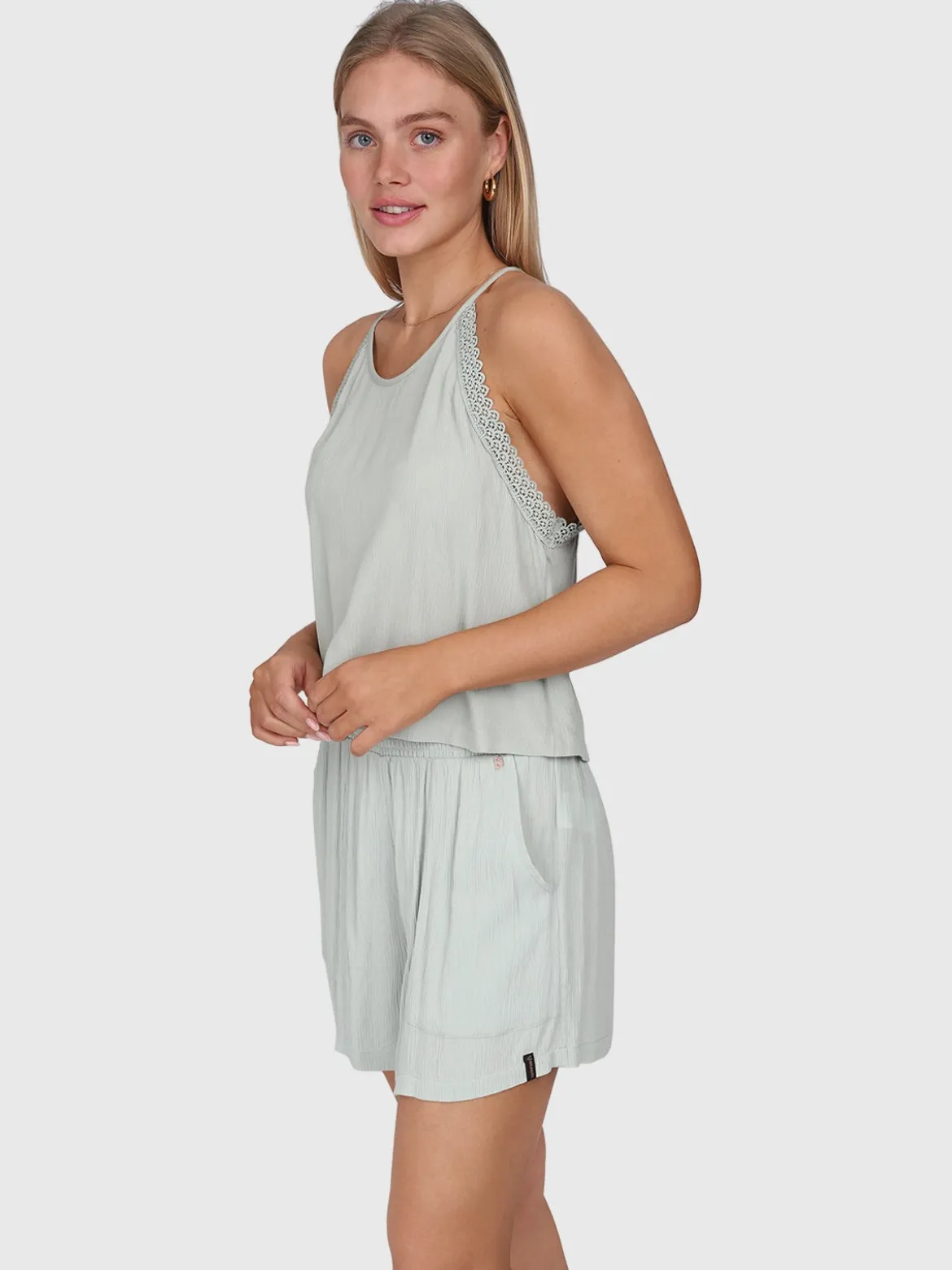 Hellenah Dames Top | Aqua Grey