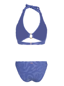 Hollymai-Jacquard Dames Bikini | Marlin Blue