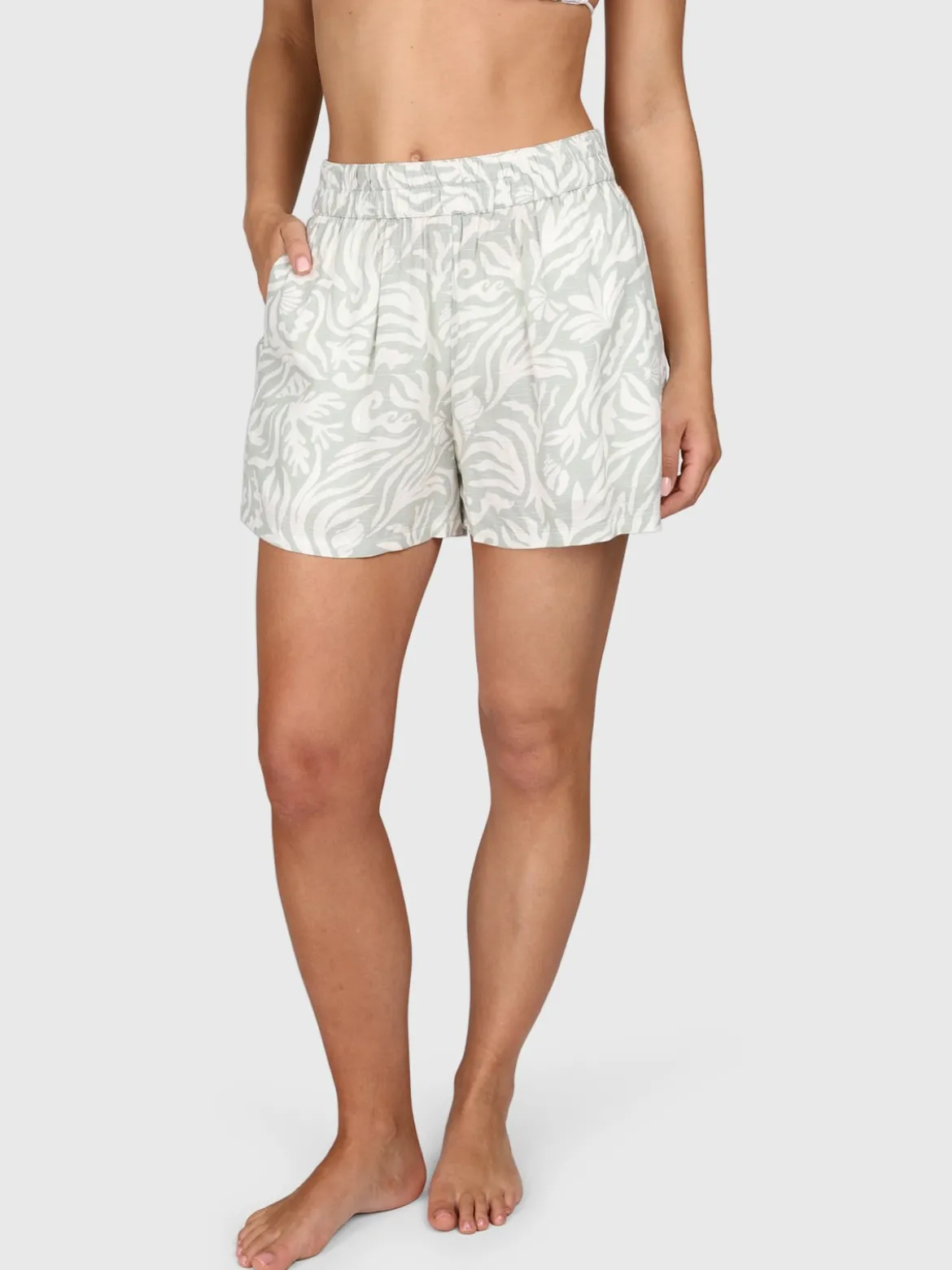 Ize-Print Dames Shorts | Aqua Grey