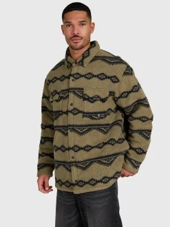 Kevionnet Men Fleece Jacket | Dusky Green