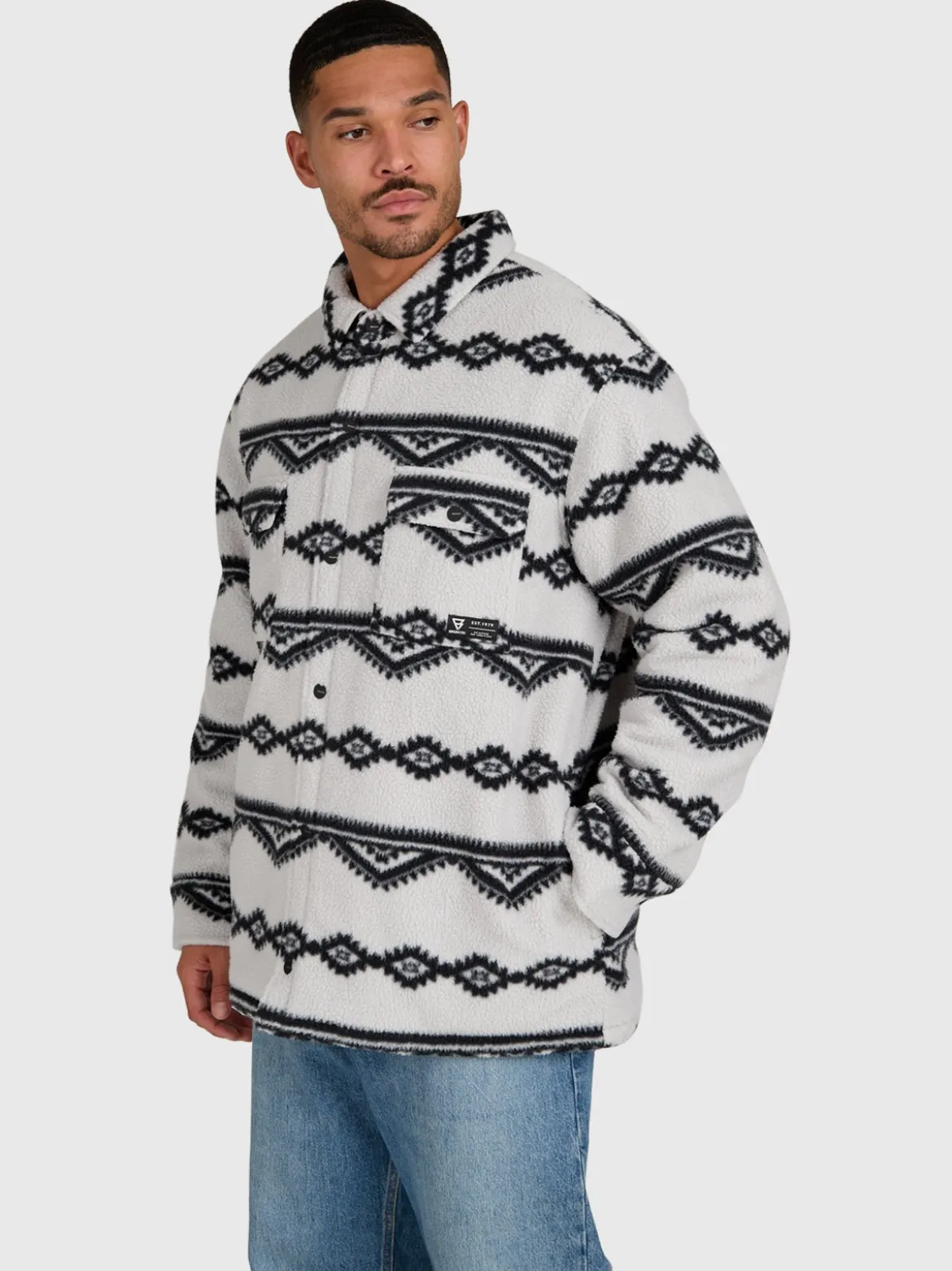 Kevionnet Men Fleece Jacket | Soft Grey