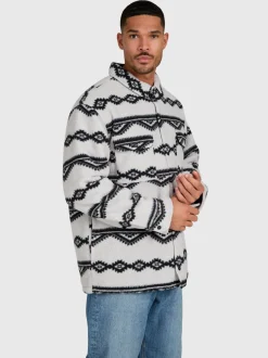Kevionnet Men Fleece Jacket | Soft Grey