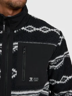 Kevio-Zip Men Urban Fleece | Black
