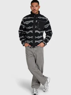 Kevio-Zip Men Urban Fleece | Black
