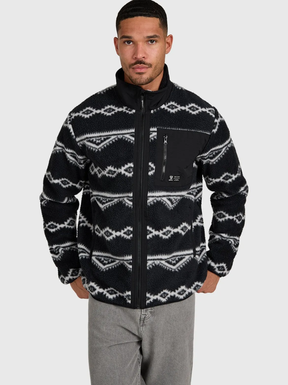 Kevio-Zip Men Urban Fleece | Black