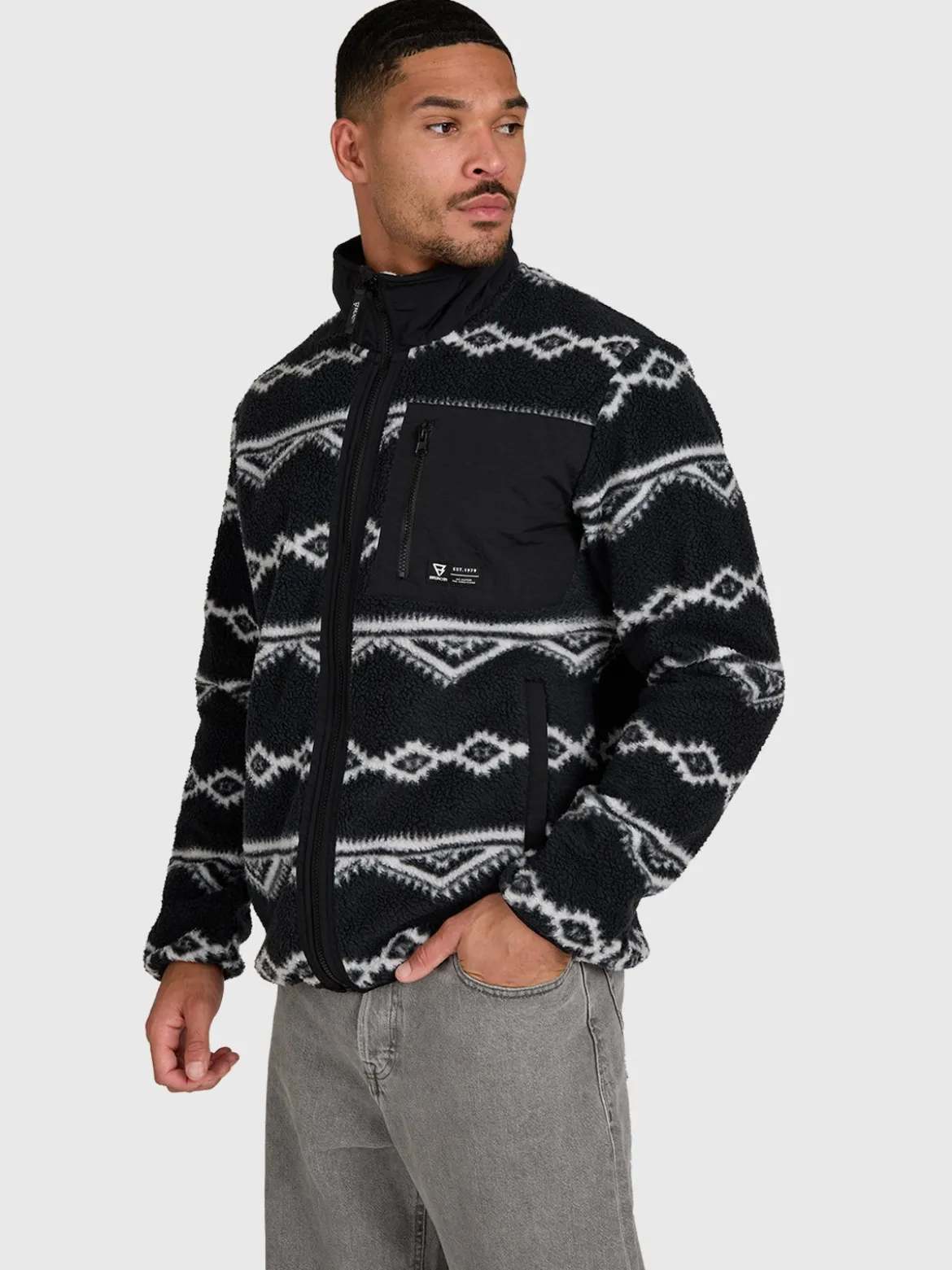 Kevio-Zip Men Urban Fleece | Black
