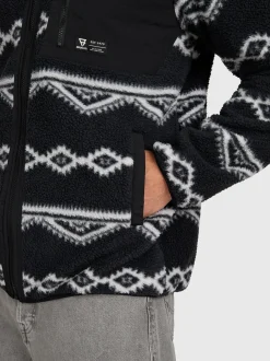 Kevio-Zip Men Urban Fleece | Black