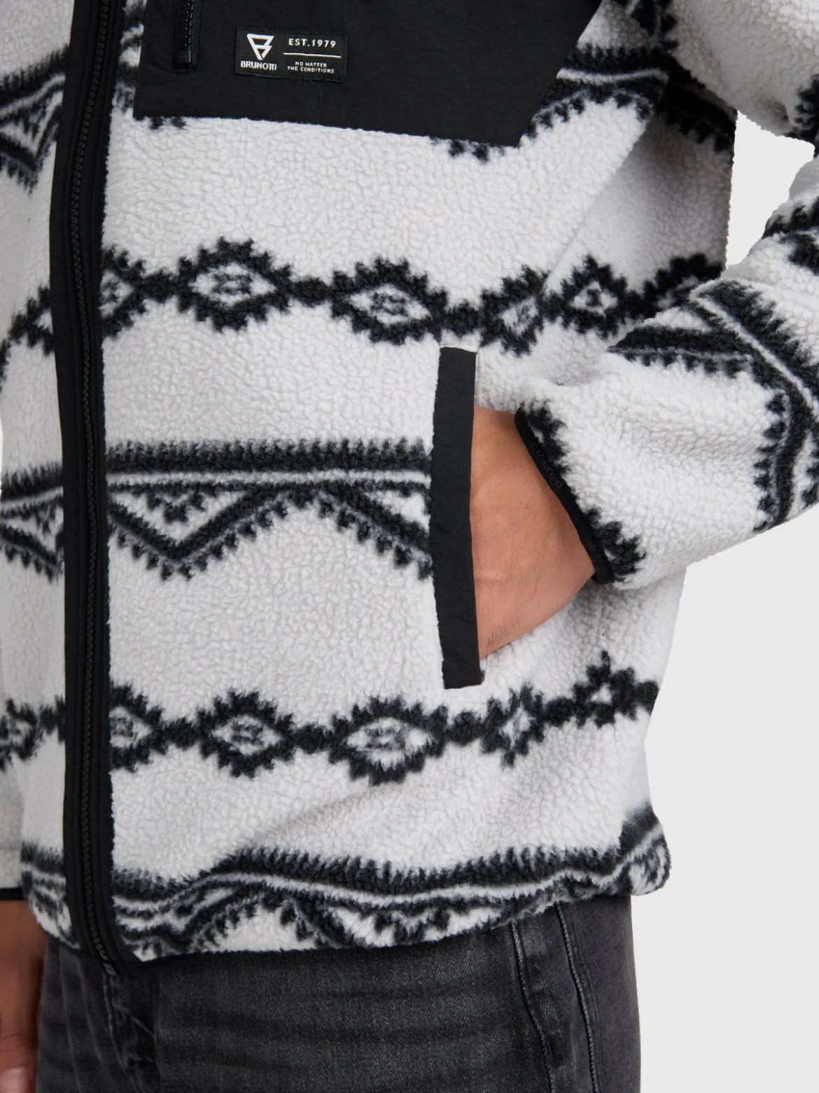 Kevio-Zip Men Urban Fleece | Soft Grey