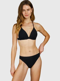 Lisselot-Rib Dames Bikini Top | Zwart
