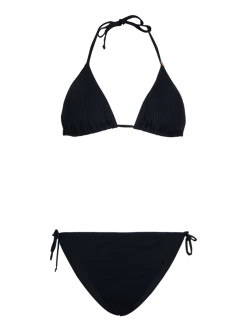 Lolly-Rib Dames Bikini | Zwart