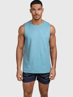 Malaku-Slub Heren Singlet | Adriatic Blue