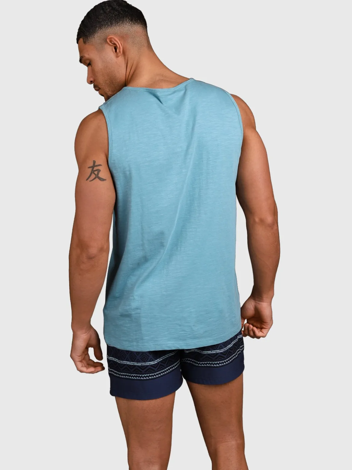 Malaku-Slub Heren Singlet | Adriatic Blue