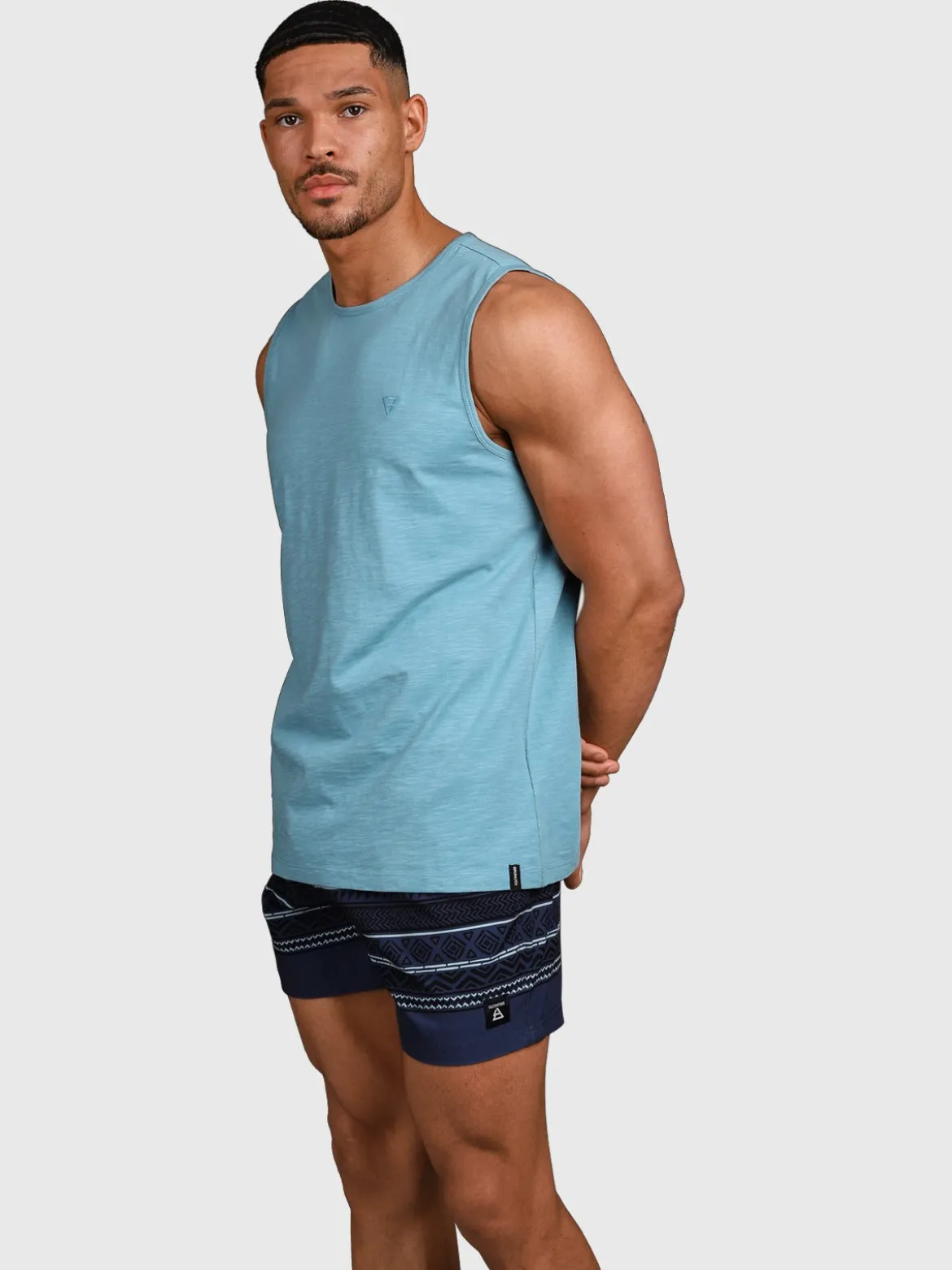 Malaku-Slub Heren Singlet | Adriatic Blue