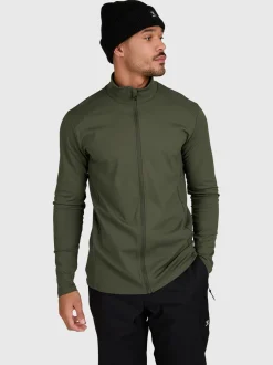 Mano-Zip Men Snow Fleece | Deep Green