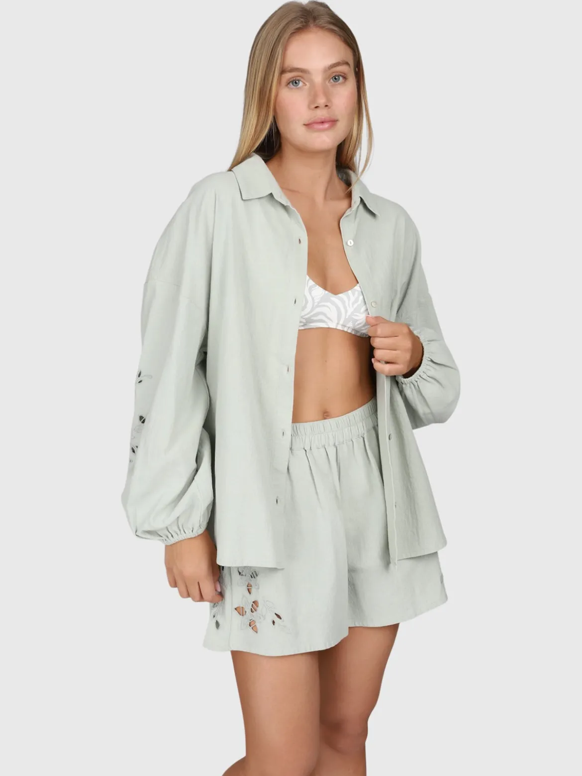 Maysa Dames Shirt | Aqua Grey