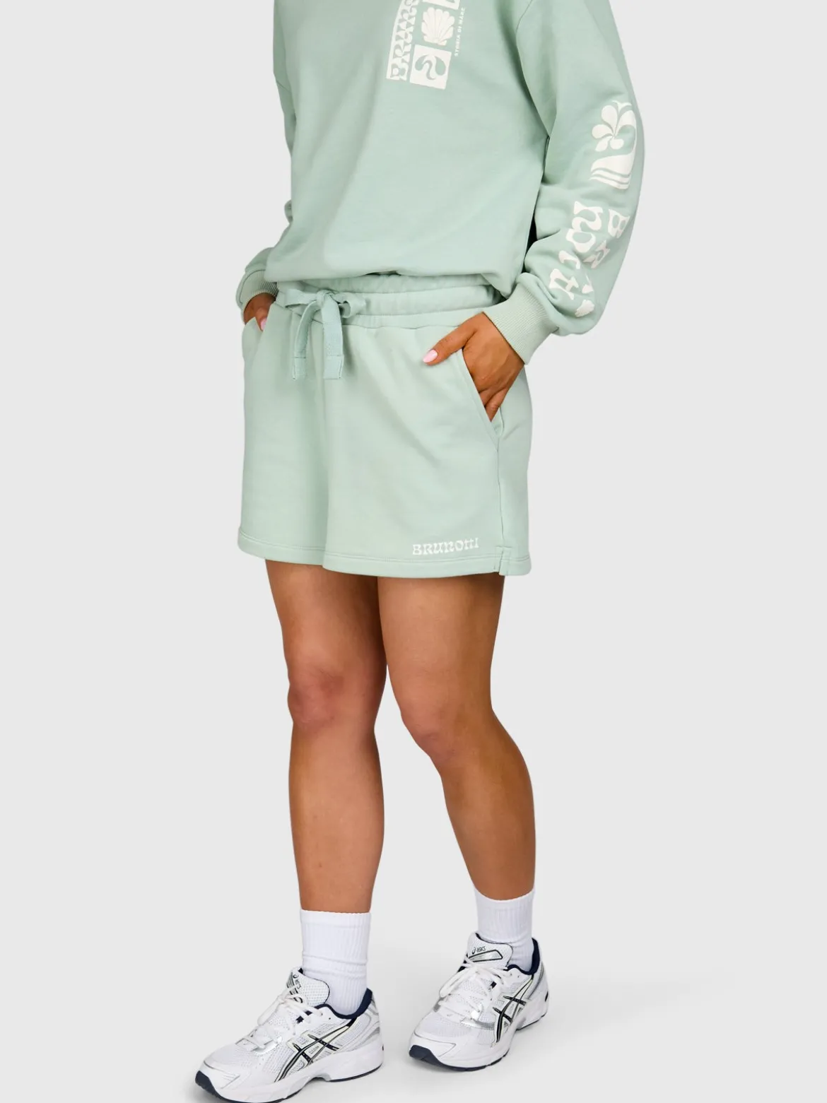 Milly Dames Sweat Short | Aqua Grey