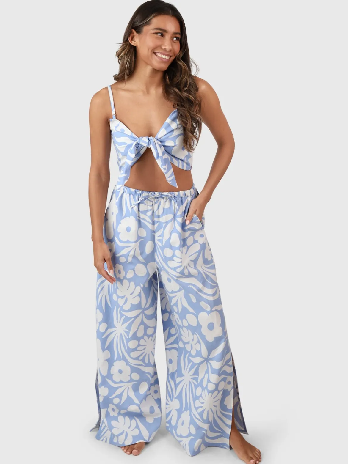 Nadine-Swirl Dames Top | Bluebell