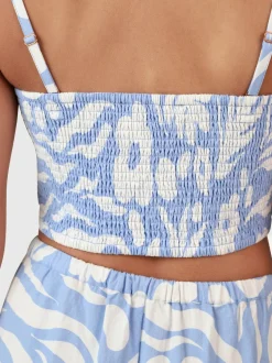 Nadine-Swirl Dames Top | Bluebell