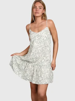 Nami-Print Dames Dress | Aqua Grey
