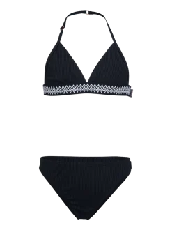 Nelle-Rib Meisjes Bikini | Zwart
