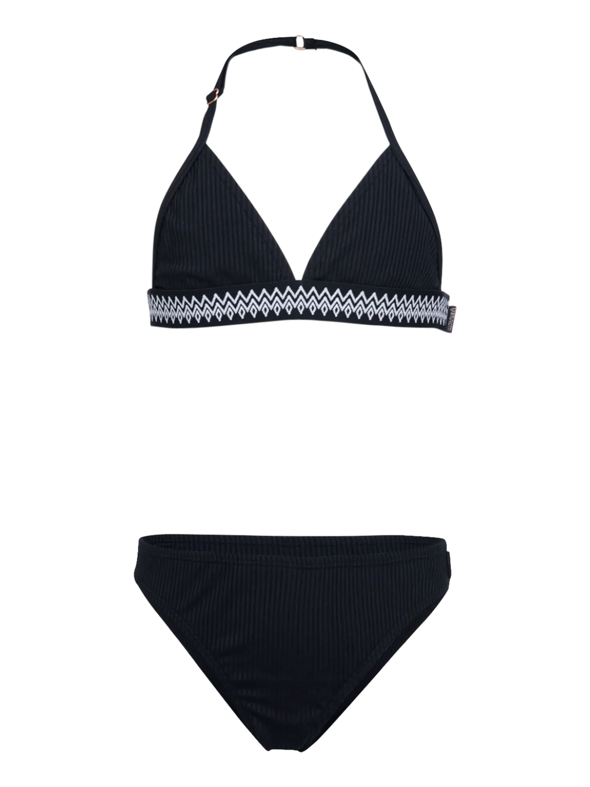 Nelle-Rib Meisjes Bikini | Zwart