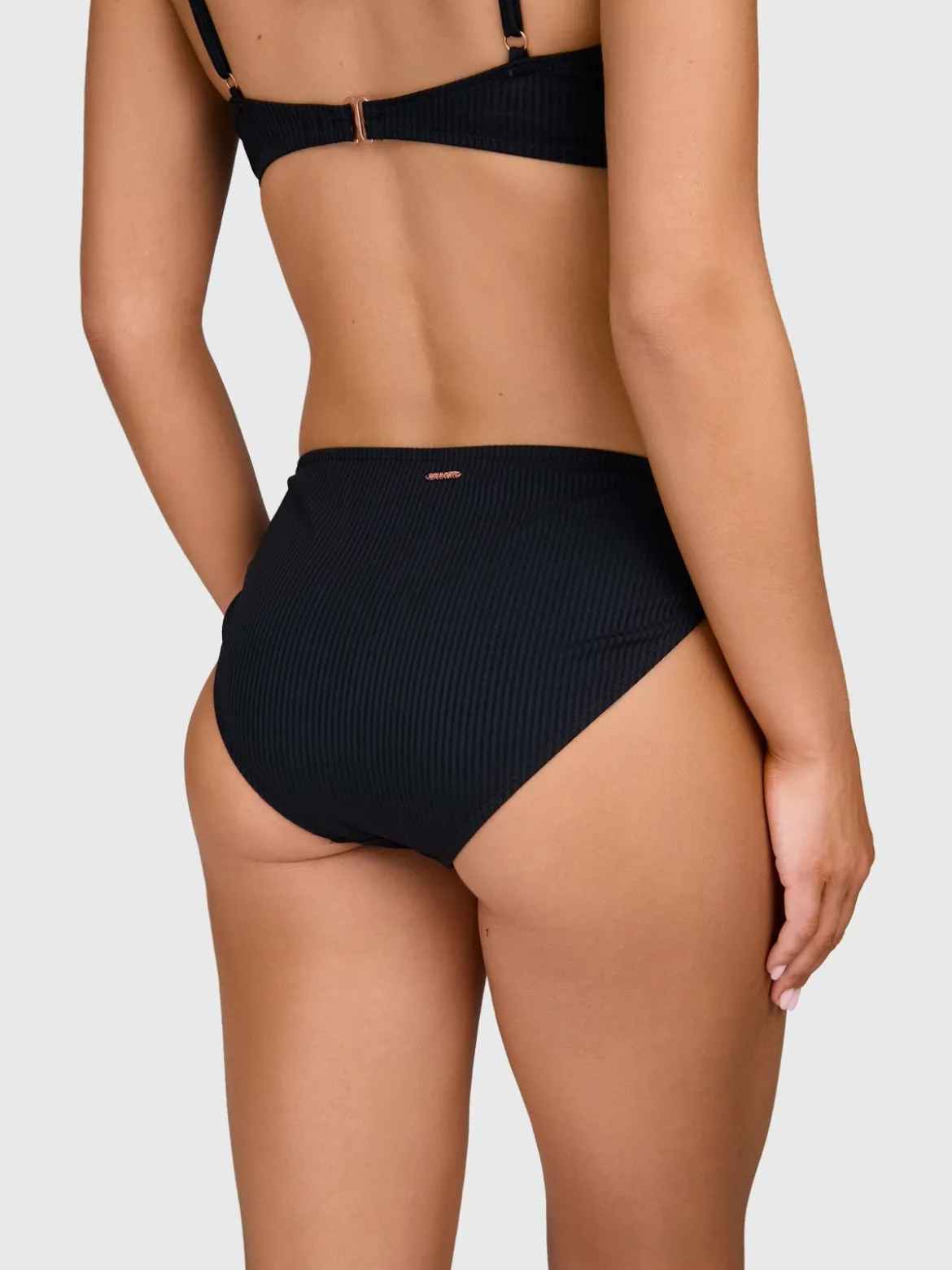 Nolina-Rib Dames Bikini Broekje | Zwart