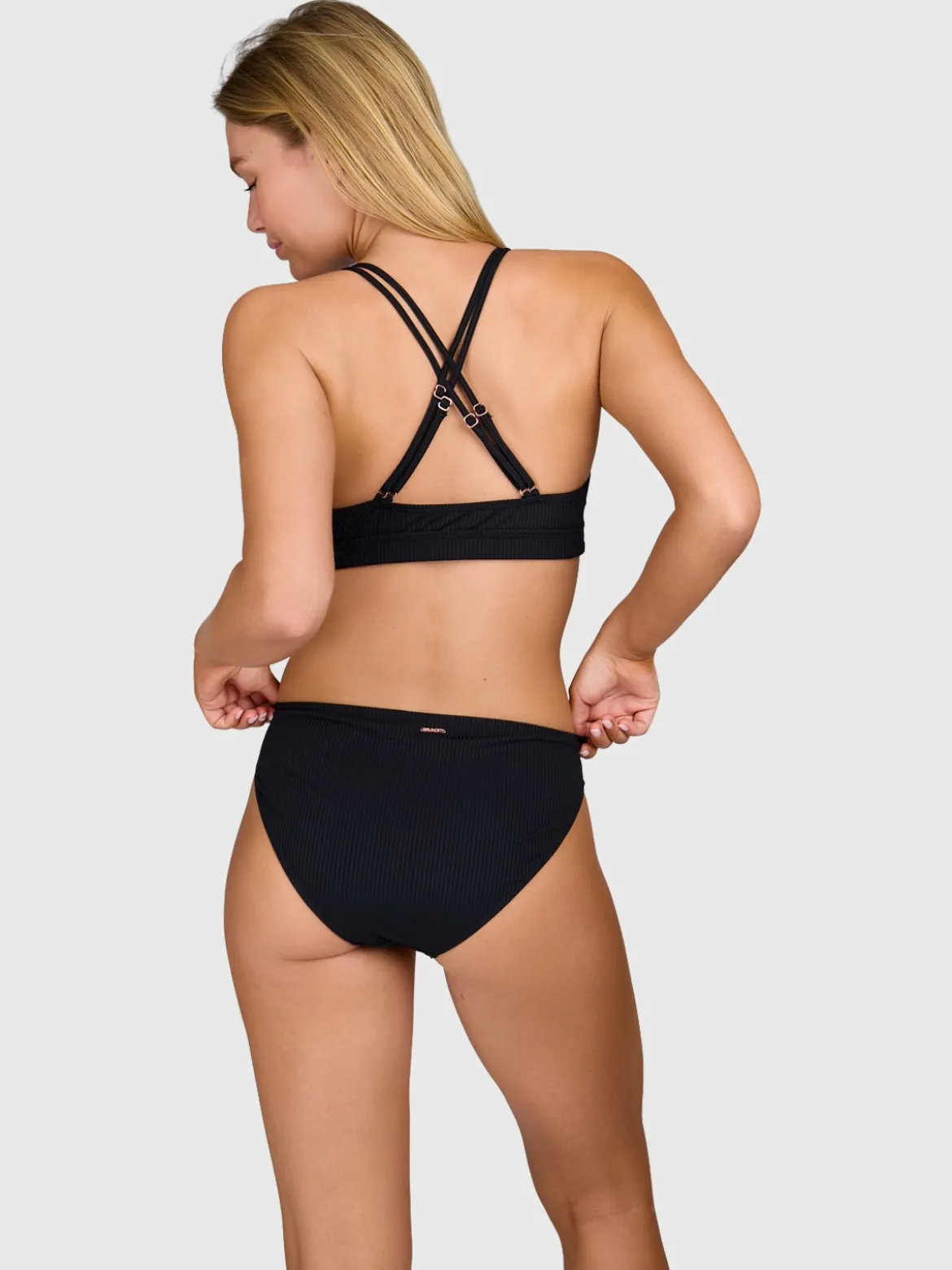 Nolina-Rib Dames Bikini Broekje | Zwart