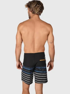 Paitor-Stripe Heren Boardshort | Zwart