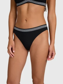 Relay-Rib Dames Bikini Bottom | Zwart