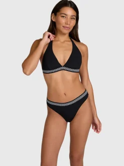 Relay-Rib Dames Bikini Top | Zwart