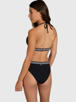 Relay-Rib Dames Bikini Top | Zwart