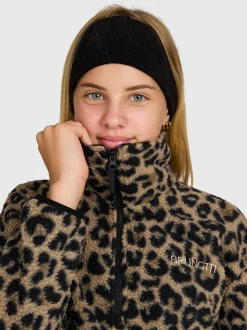 Rezany-Print Girls Snow Fleece | Black