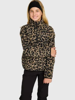 Rezany-Print Girls Snow Fleece | Black