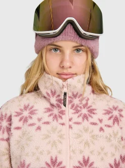Rezany-Print Girls Snow Fleece | Sepia Rose