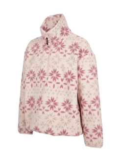 Rezany-Print Girls Snow Fleece | Sepia Rose