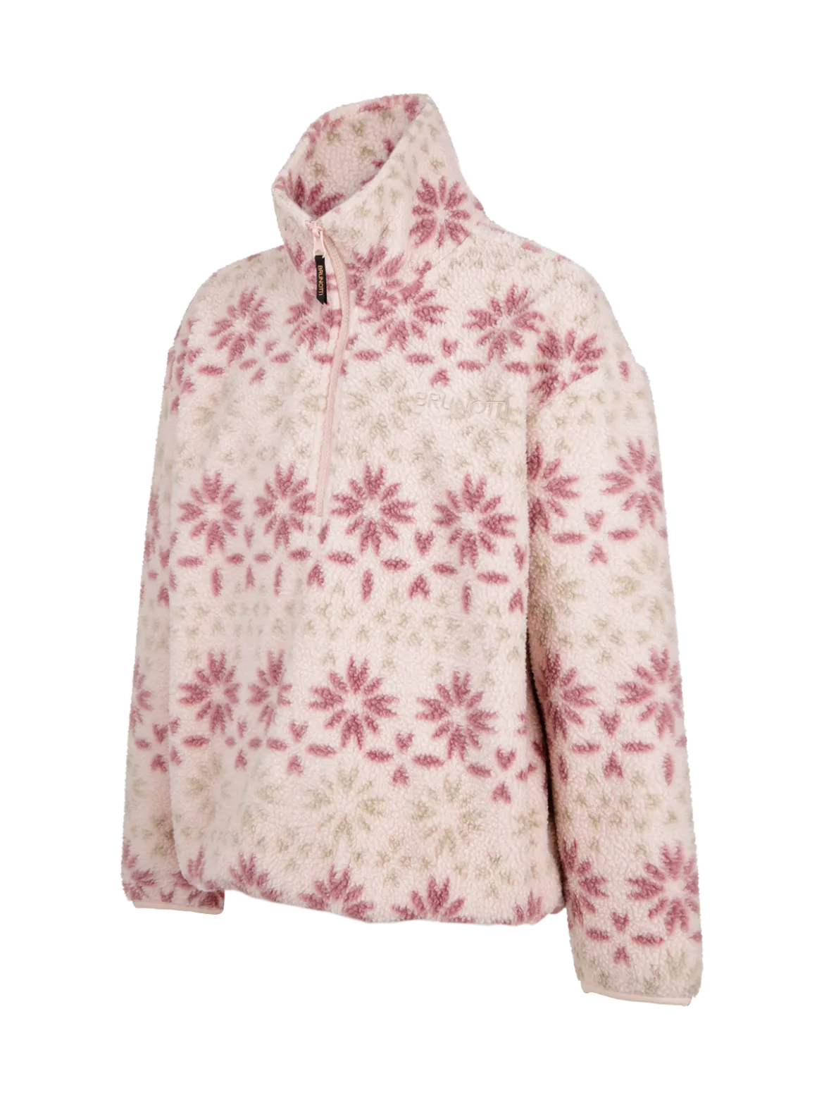 Rezany-Print Girls Snow Fleece | Sepia Rose