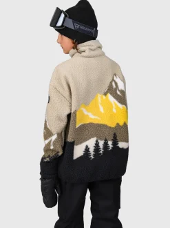 Rodrigy-Print Jongens Fleece | Zwart