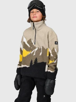 Rodrigy-Print Jongens Fleece | Zwart
