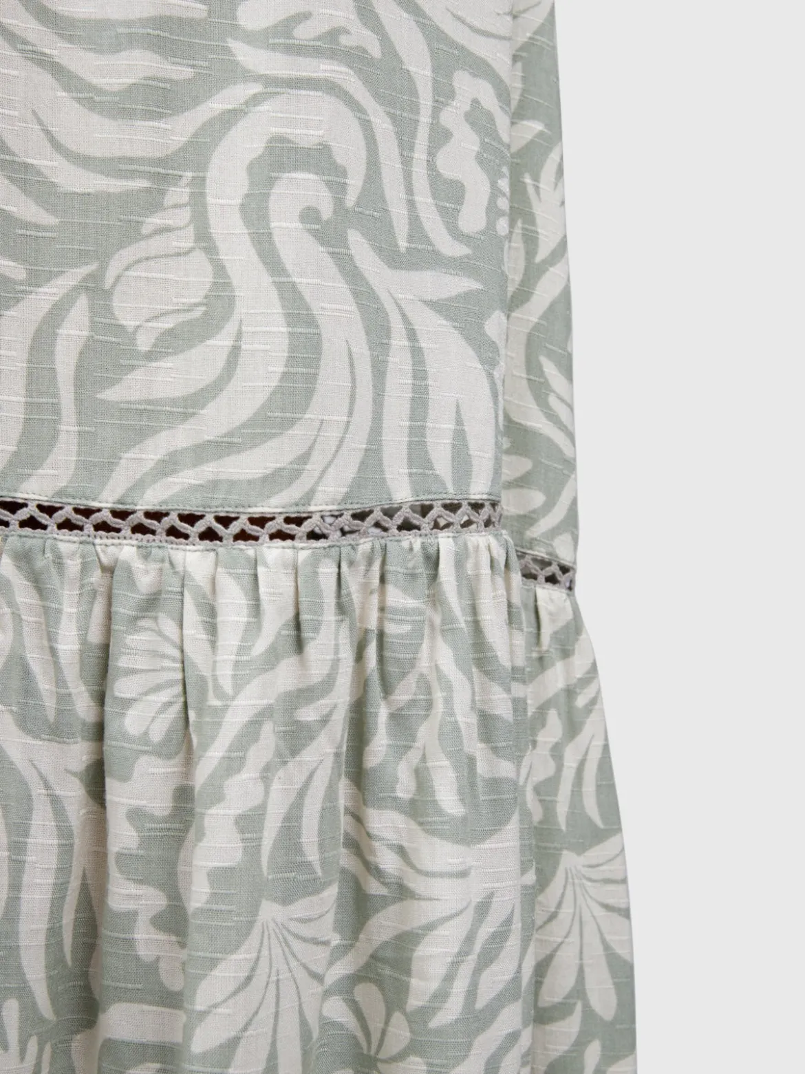 Romaine-Print Dames Skirt | Aqua Grey