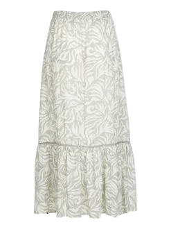 Romaine-Print Dames Skirt | Aqua Grey