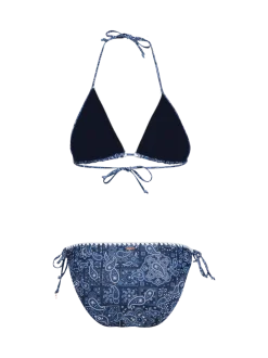 Rosy-Print Dames Bikini | Indigo Blue